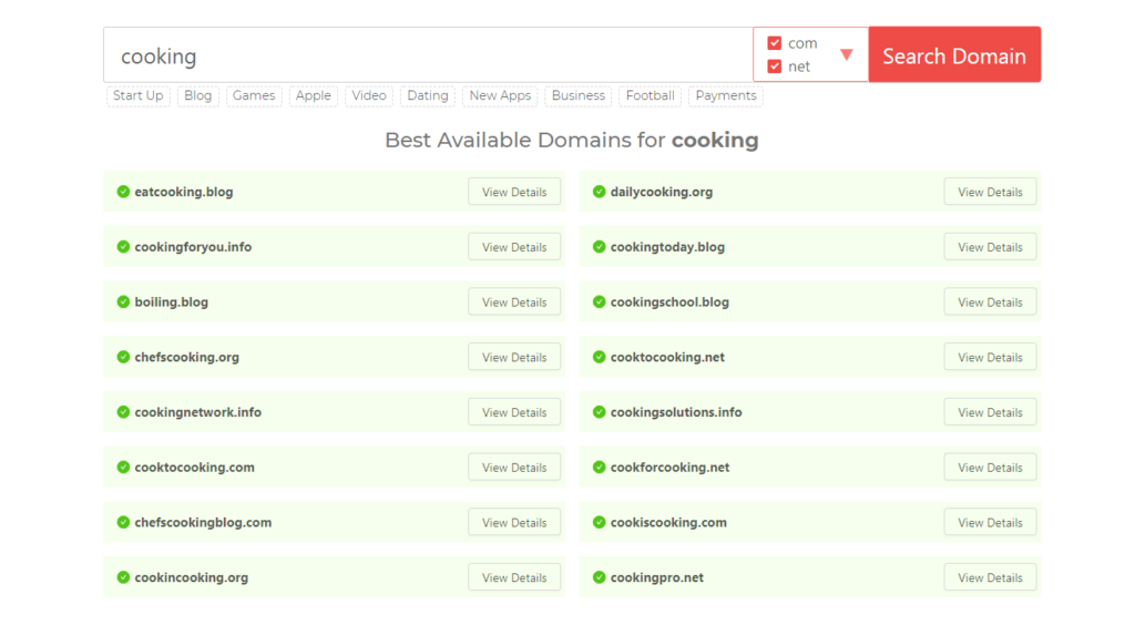 Website name suggestions on Domain Wheel - your first step to how to make a site