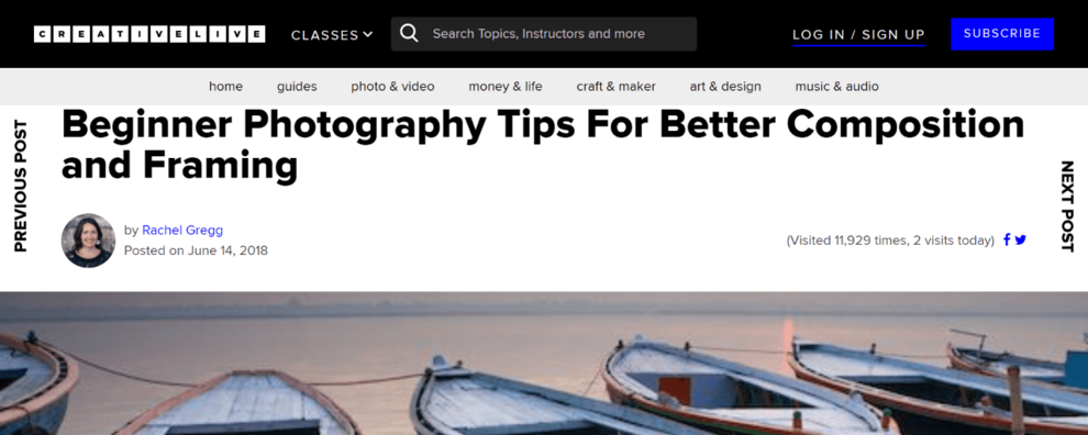 Beginner Photography Tips for Better Composition and Framing article on Creative Live